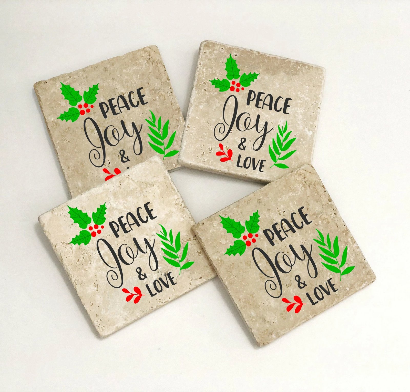 Set katror nënfilxhanësh prej guri natyral, shumëngjyrësh, Hermia, TBA122384, 4 copë