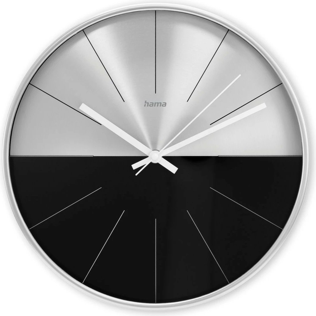 Orë muri Hama Sicily 185879, 30 cm, argjend e zezë