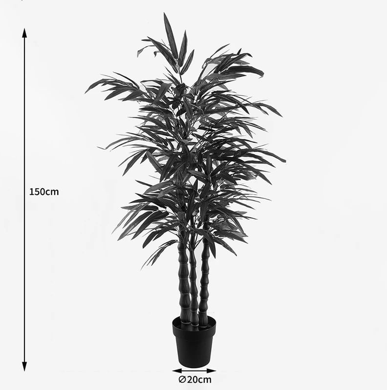 Bimë dekorative bambu në vazo, ngjyrë e gjelbër, Arti Bamboo Inart, 70x150cm