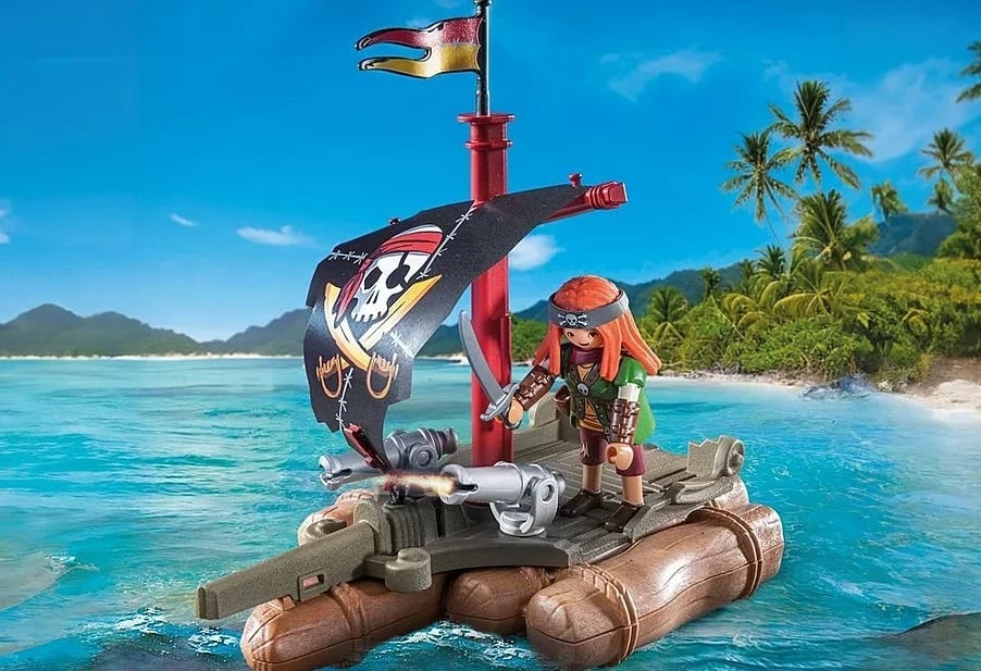 Set figurina piratë Playmobil 71794 Pirate Raft me thesar, 41 pjesë