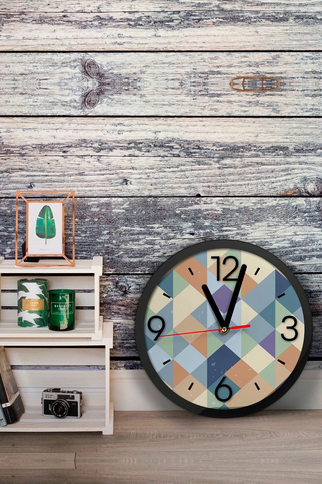 Orë dekorative MDF, shumëngjyrëshe, Wallity, Artavessa3Dclock17