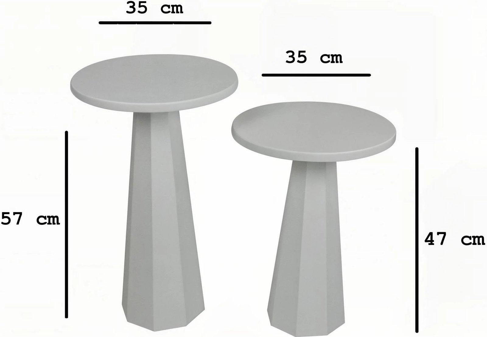 Set tavolinash kafeje Skye Decor, Lilyum (57 + 47) - e bardhë