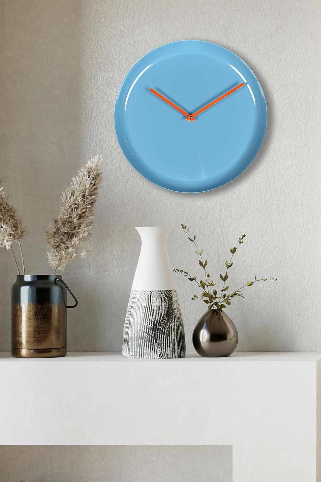 Orë muri dekorative metalike Wallity, blu, 30cm