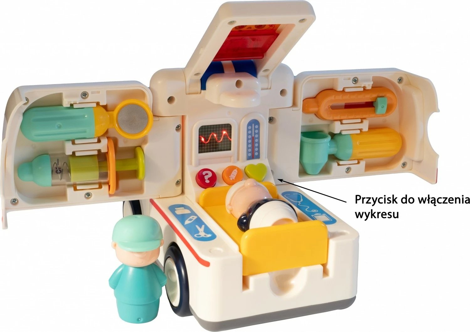 Lodër ambulancë Smily Play Hola E9997, muzikë dhe drita, shumëngjyrëshe