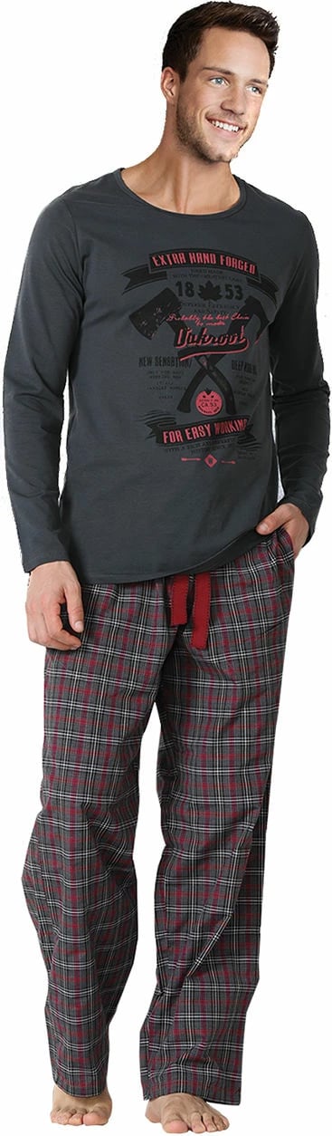 Pizhama për burra Jumeon, 002-000265, fume, e kuqe