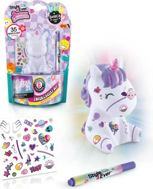 Set dekorimi DIY Epee Glowing Decorozes, Unicorn Sweet, shumëngjyrësh