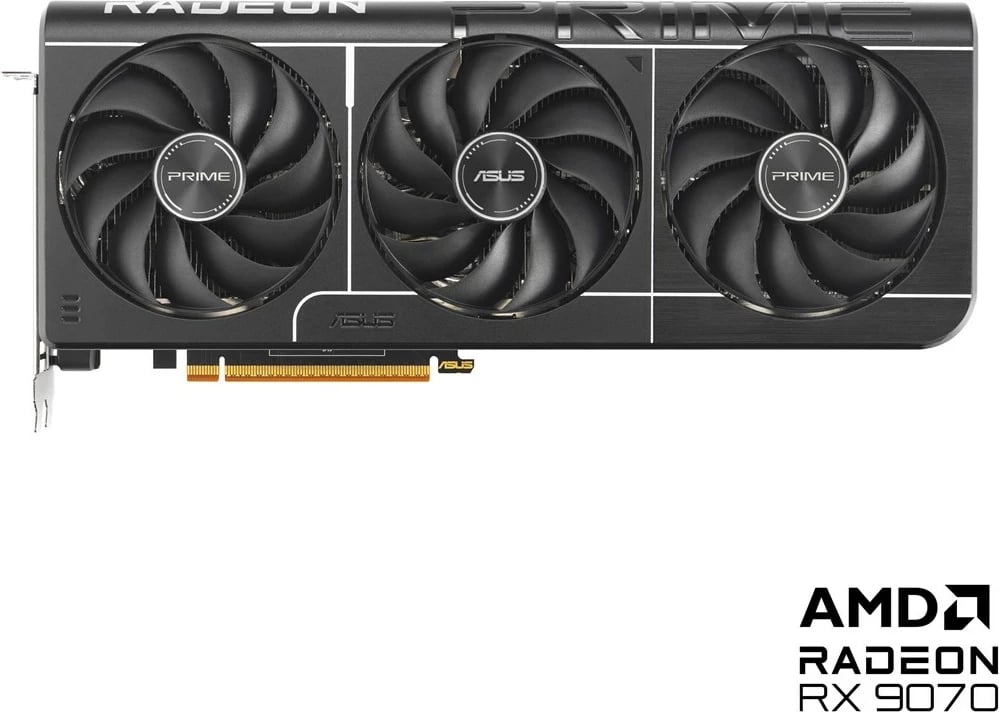 Kartelë grafike ASUS Prime RX9070 O16G, AMD Radeon RX 9070, 16 GB GDDR6, E zezë