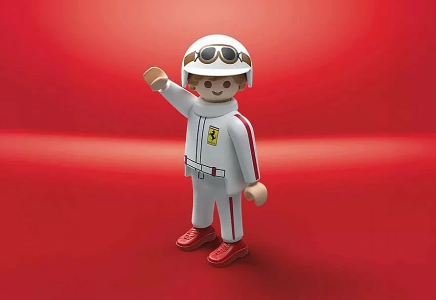 Set lodrash me makinë dhe figurë, Playmobil, Ferrari 250 GTO 71856, 29 pjesë, plastikë, i kuq, set