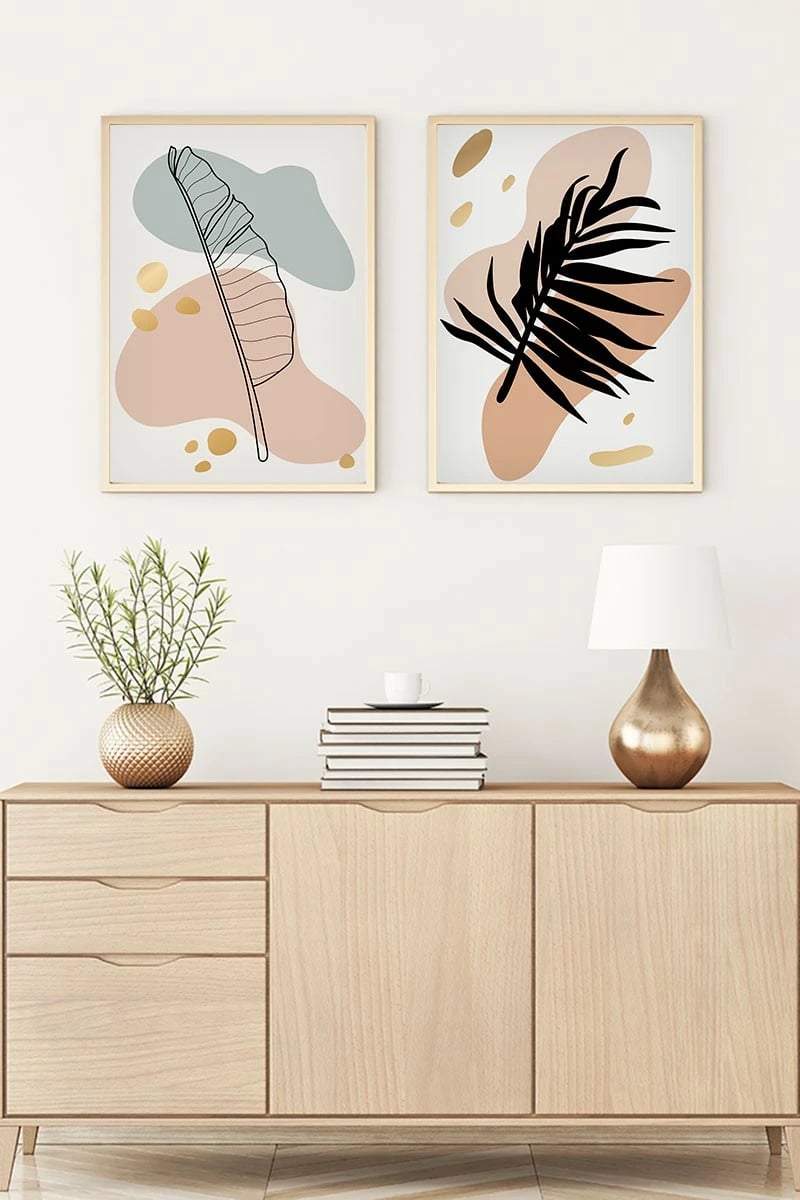 Pikturë dekorative me kornizë MDF (2 copë), Wallity, Huhu69, 30x40cm