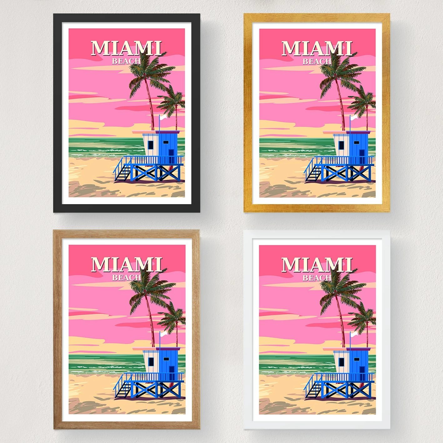 Poster A3, Miami - 2016, shumëngjyrësh