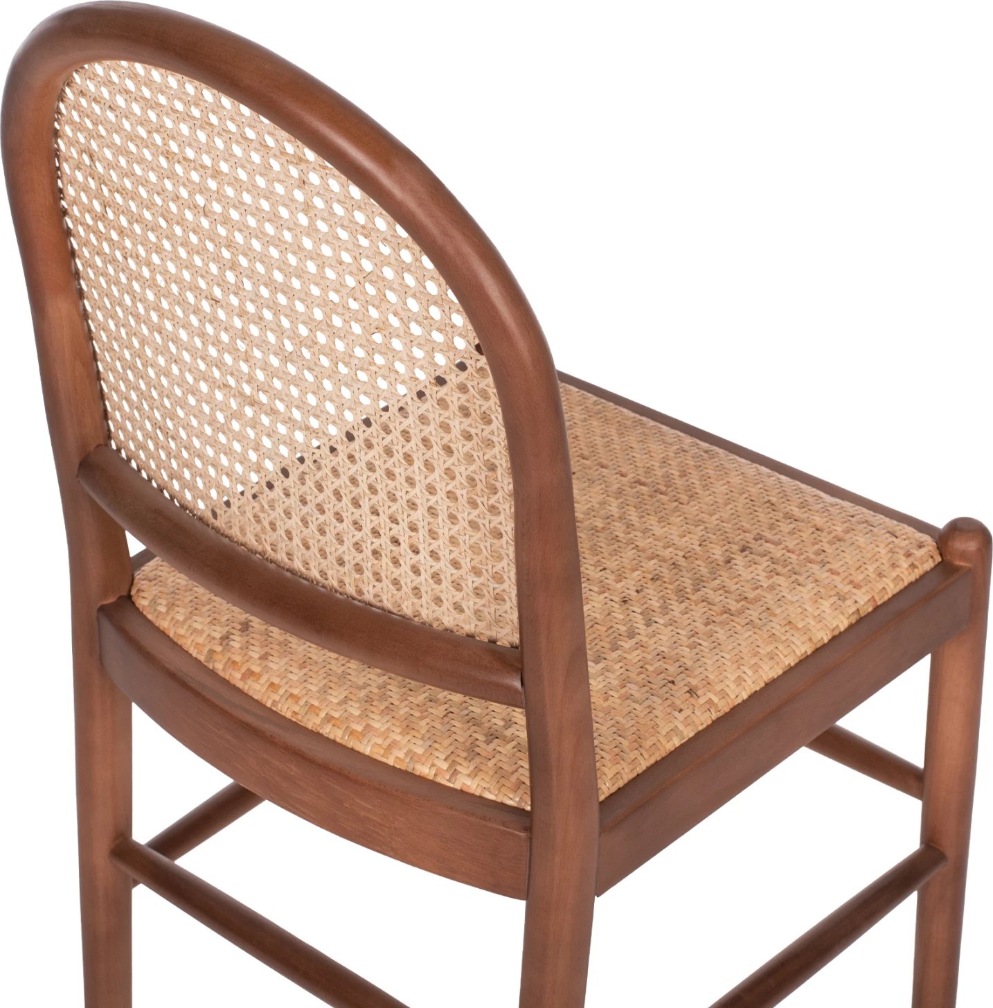Karrige dru ahu, ngjyrë arre-rattan bezhë, FH9407.04, 43x50x87H cm Karrige dru ahu, ngjyrë arre-rattan bezhë, FH9407.04, 43x50x87H cm