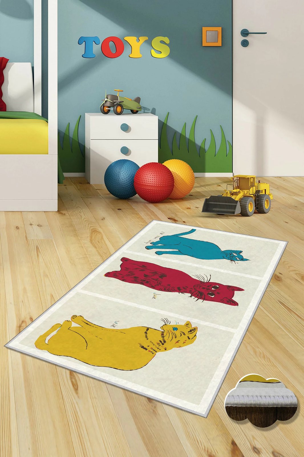 Qilim shumëngjyrësh për fëmijë, 60x100cm, Conceptum Hypnose, WOOKECE156