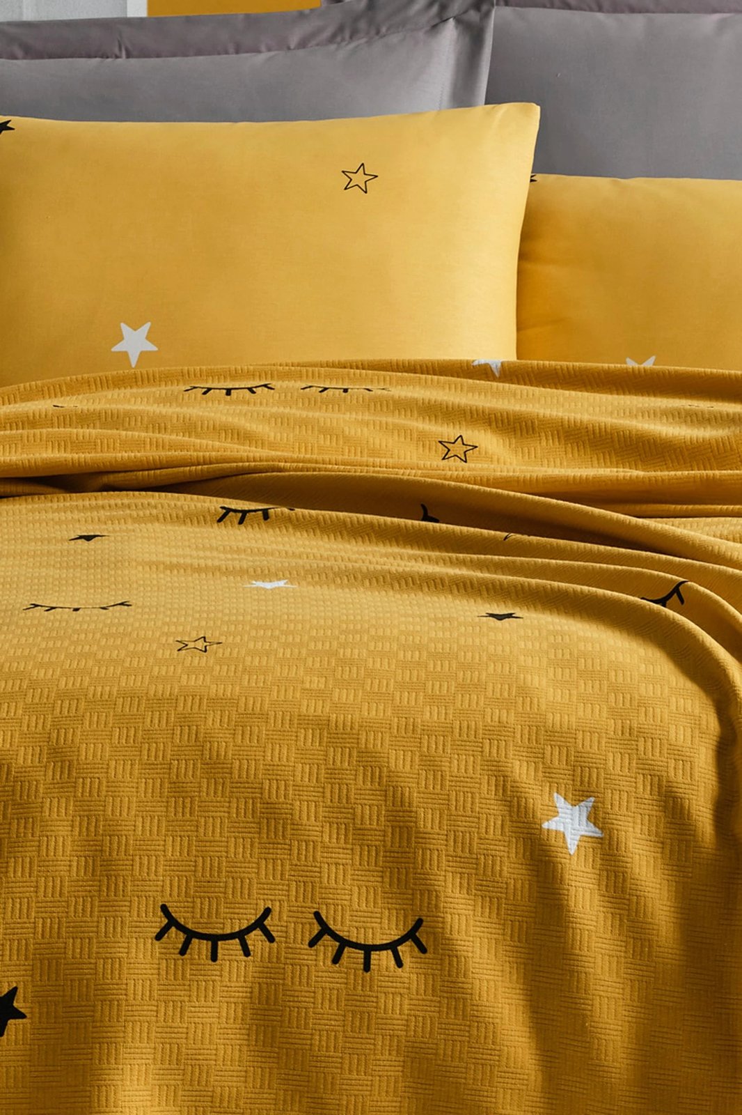 Set piké dopio me jastëkë, ngjyrë e verdhë, Dide v2