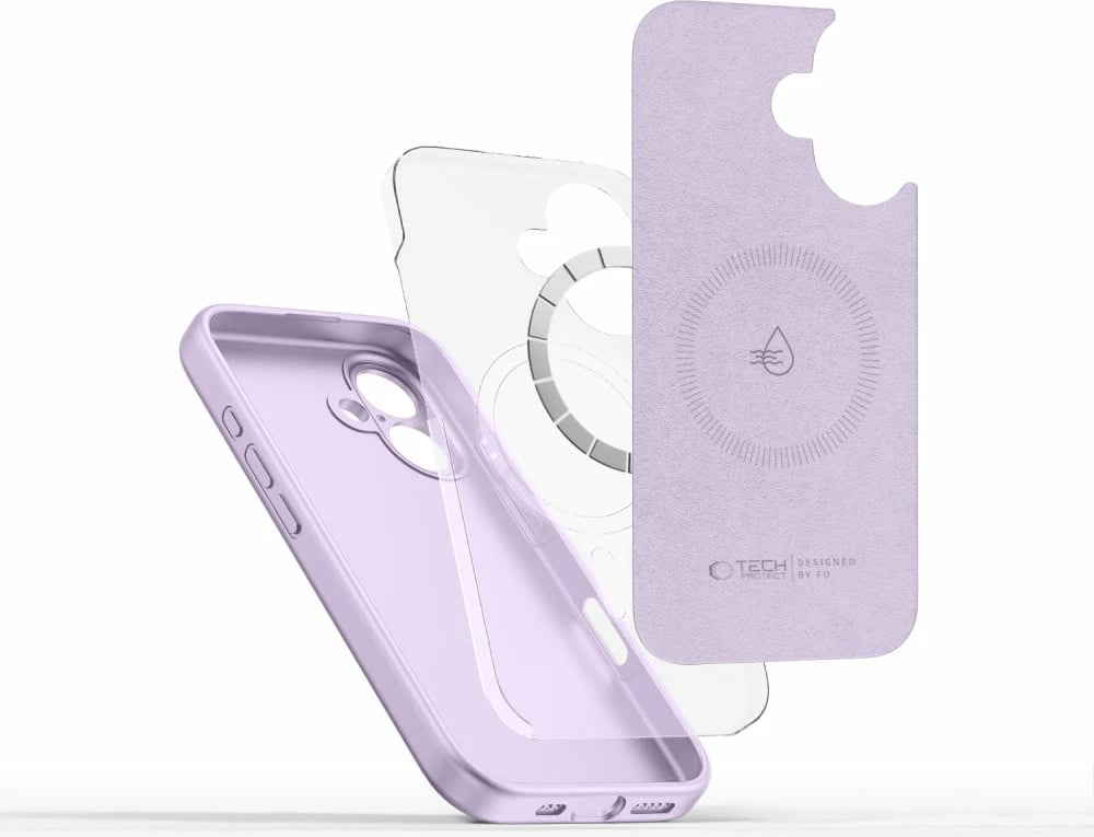 Mbështjellës Tech-Protect Liquid Silicone MagSafe për iPhone 16, Violet