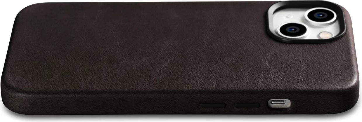 Mbështjellës iCarer Oil Wax Premium për iPhone 14 Plus, lëkurë natyrale, MagSafe, Kafe