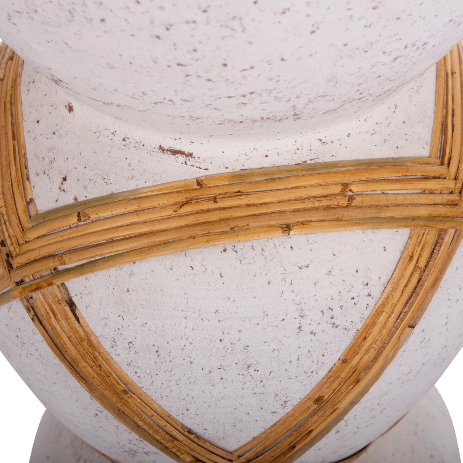 Vazo dekorative për dysheme MAYNARD, fibër-cement, e bardhë, ratan, FH4672.02L, 32x62.5cm