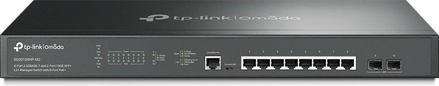 Switch TP-Link Omada 8-Port 2.5GBASE-T dhe 2-Port 10GE SFP+, Managed, L2+, 2.5G Ethernet, PoE+, Rack mounting, 1U