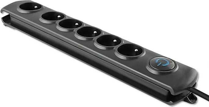 Kasë mbrojtëse Qoltec 50112, 6 dalje, 3m, e zezë