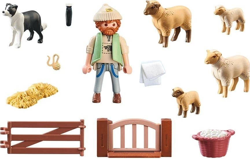 Set figurina Playmobil Country 71444, bari i ri me dele dhe qen Border Collie, 22 pjesë