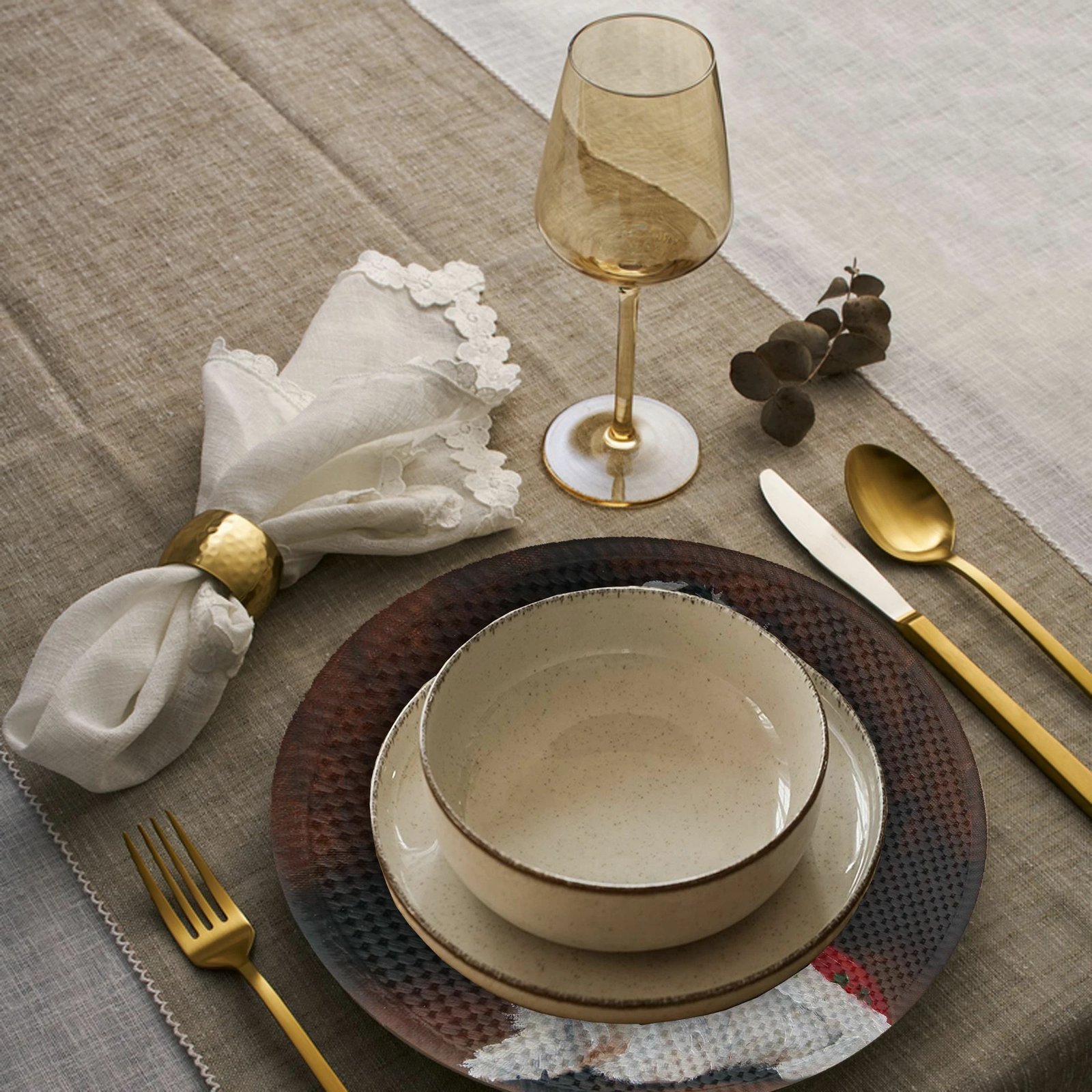 Set nënshtrues tavoline Hermia Concept, shumëngjyrësh, 4 copë, 37cm