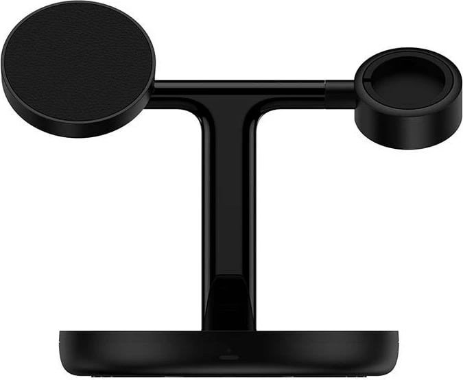 Mbështjellës karikues wireless Baseus Swan 3-in-1, 15W, MagSafe, i zi