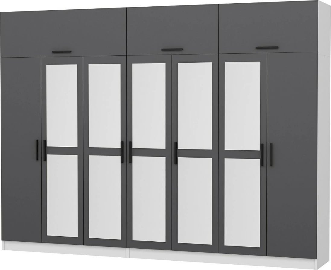 Dollap Skye Decor, anthracite dhe i bardhë, 315x255x52cm, 13 pjesë