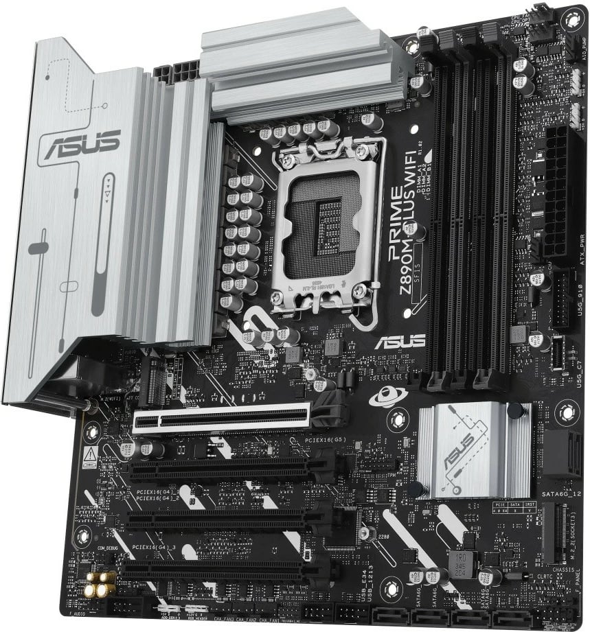 Pllakë amë, Asus PRIME Z890M-PLUS WIFI, LGA1851 Intel Z890, 4x DDR5, mATX, PCIe 5.0, WiFi, TB4/DP