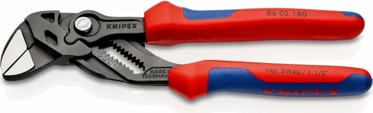 Pincerë Knipex 86 02 180, dorezë plastike, 180 mm, e kuqe