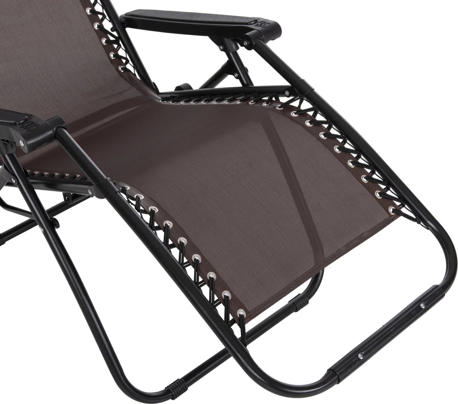 Karrige relaksuese COMPANION, tekstilene kafe, metal i zi, FH5095.13, 67x145x110cm, set prej 2 copë