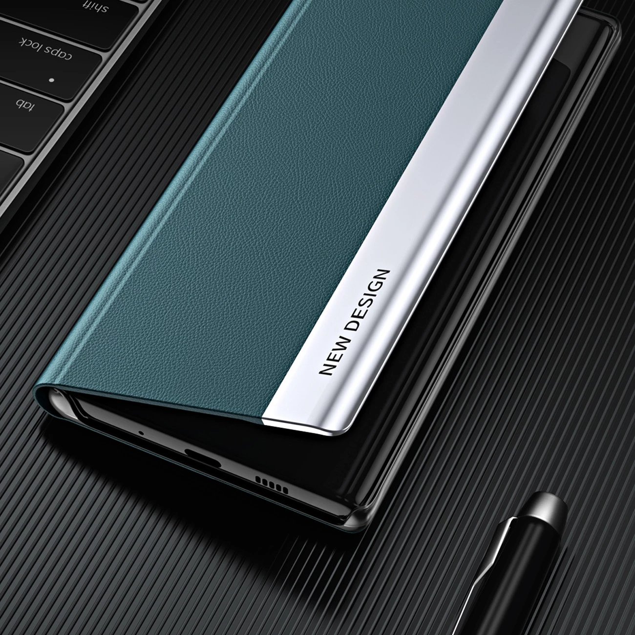 Mbështjellës Hurtel Sleep Case Pro për Samsung Galaxy A24 4G, me kapak dhe qëndrim, Kaltër