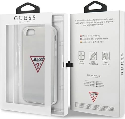 Mbështjellës Guess Triangle Collection për iPhone 7/8/SE 2020/SE 2022, Bardhë