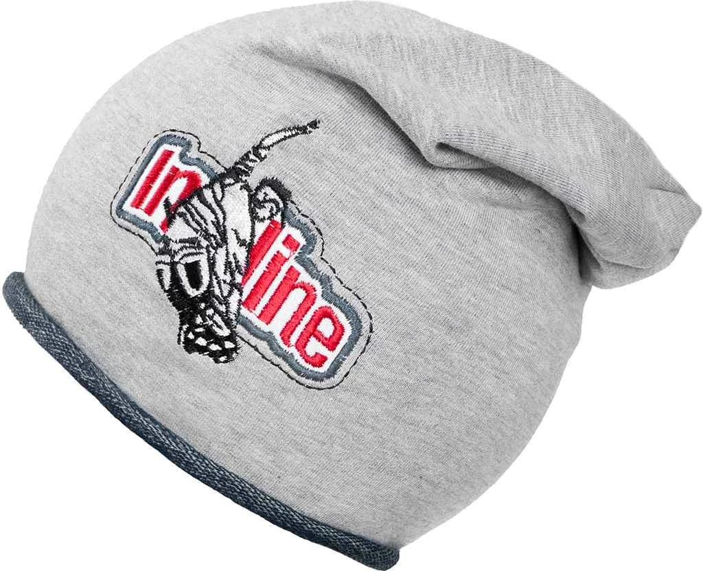 Kapelë bebe, New Baby, In-line, 100% pambuk, madhësia 110 (4-5 vjet), perimetri 46-51 cm, gri e errët