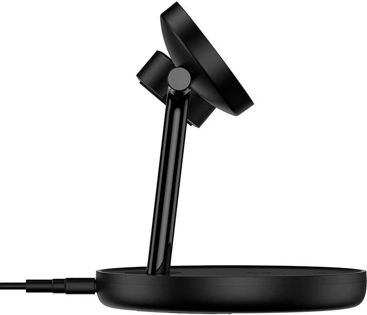 Mbështjellës karikues wireless Baseus Swan 3-in-1, 15W, MagSafe, i zi