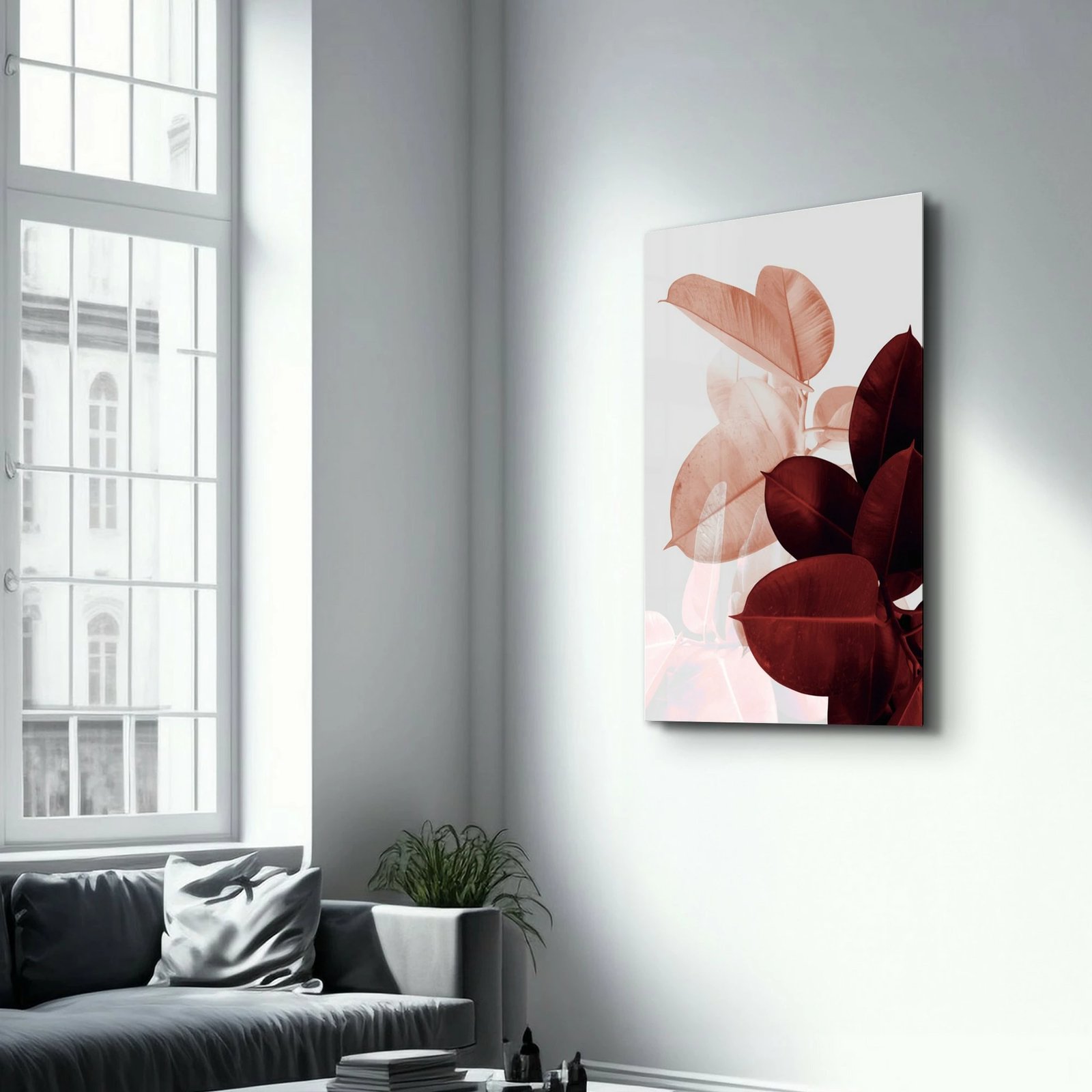 Pikturë dekorative prej xhami të temperuar, shumëngjyrëshe, Wallity OGLS-4075, 46x72cm