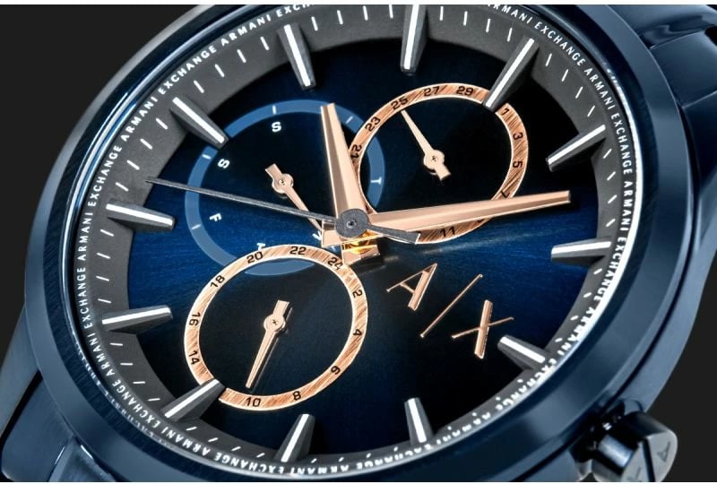 Orë dore për meshkuj Armani Exchange, navy blue