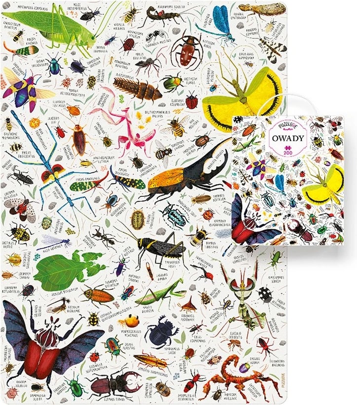 Puzzle CzuCzu Puzzlove Insects 200 pjesë, për fëmijë, Karton