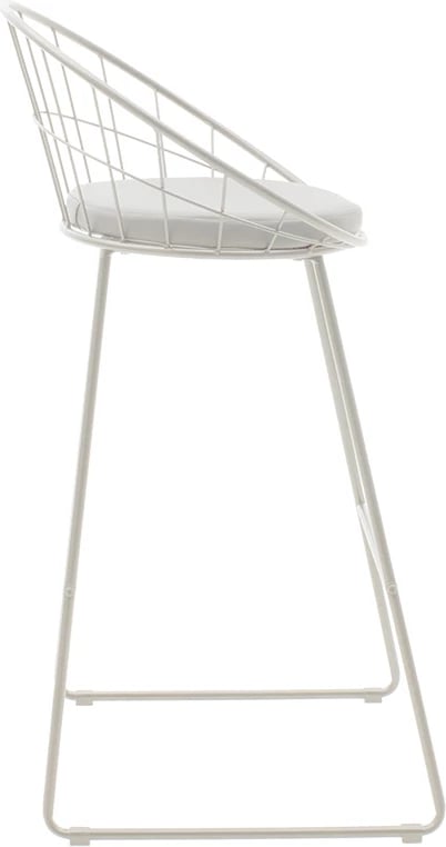 Karrige për bar, metalike, jastëk PVC, ngjyrë bardhë