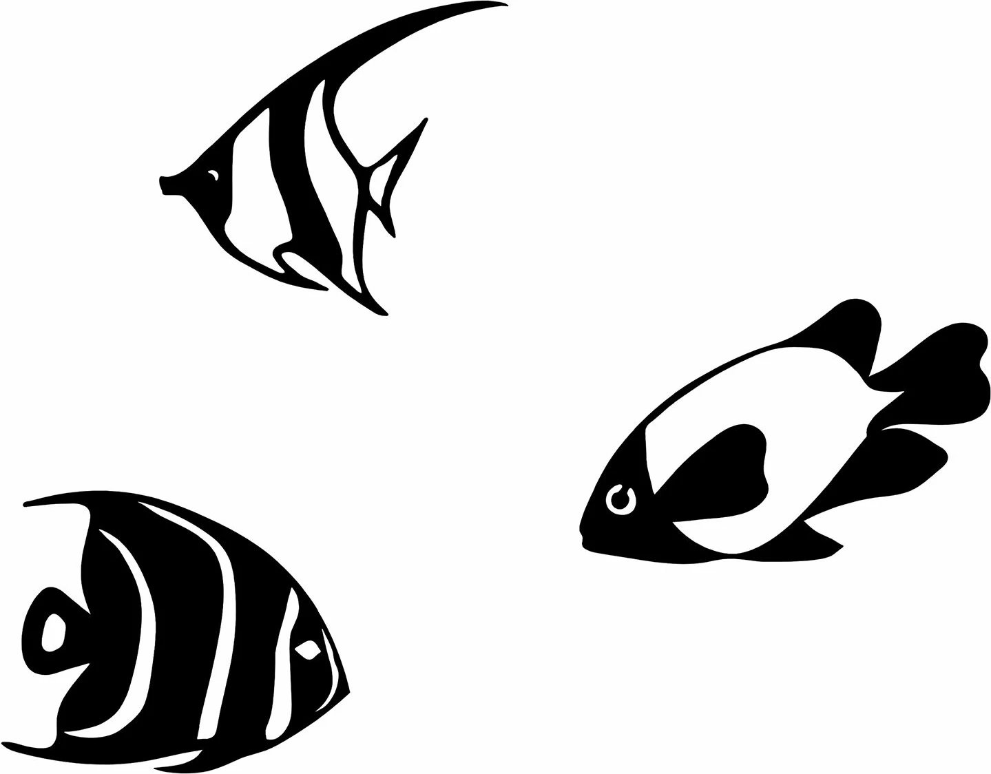 Aksesor dekorativ metalik për mur, Wallity, peshq, 3 copë