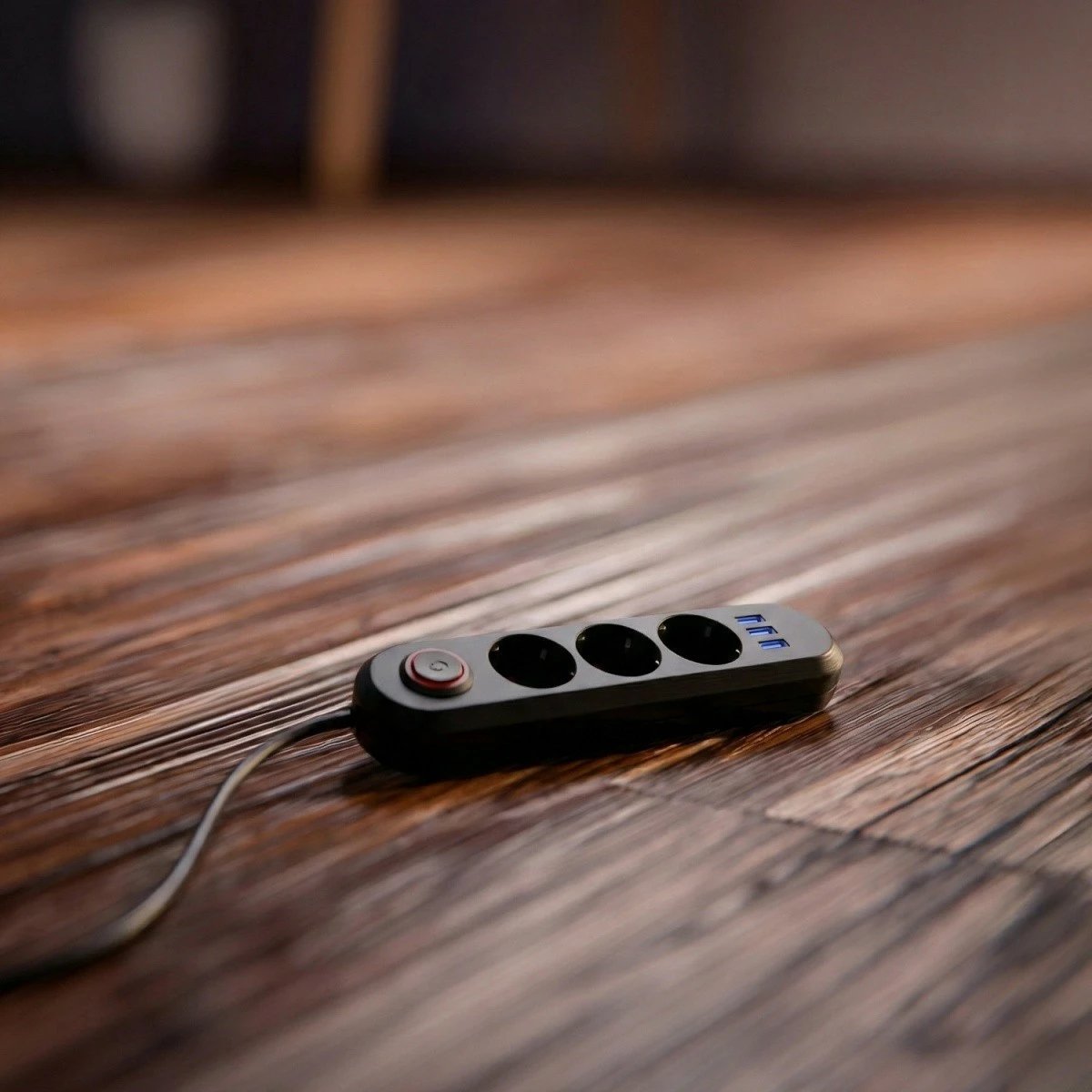 Zgjatues elektrik, Maclean MCE394 B, 3x Schuko + 3x USB, kabllo 1.5 m, 2500W 2.1A, 110-240V, i zi