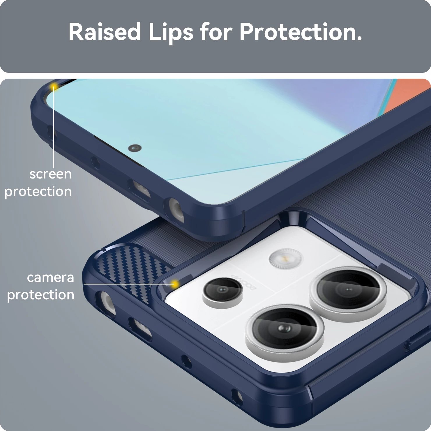 Mbështjellës Hurtel Carbon Case për Xiaomi Redmi Note 13 Pro+, Blu