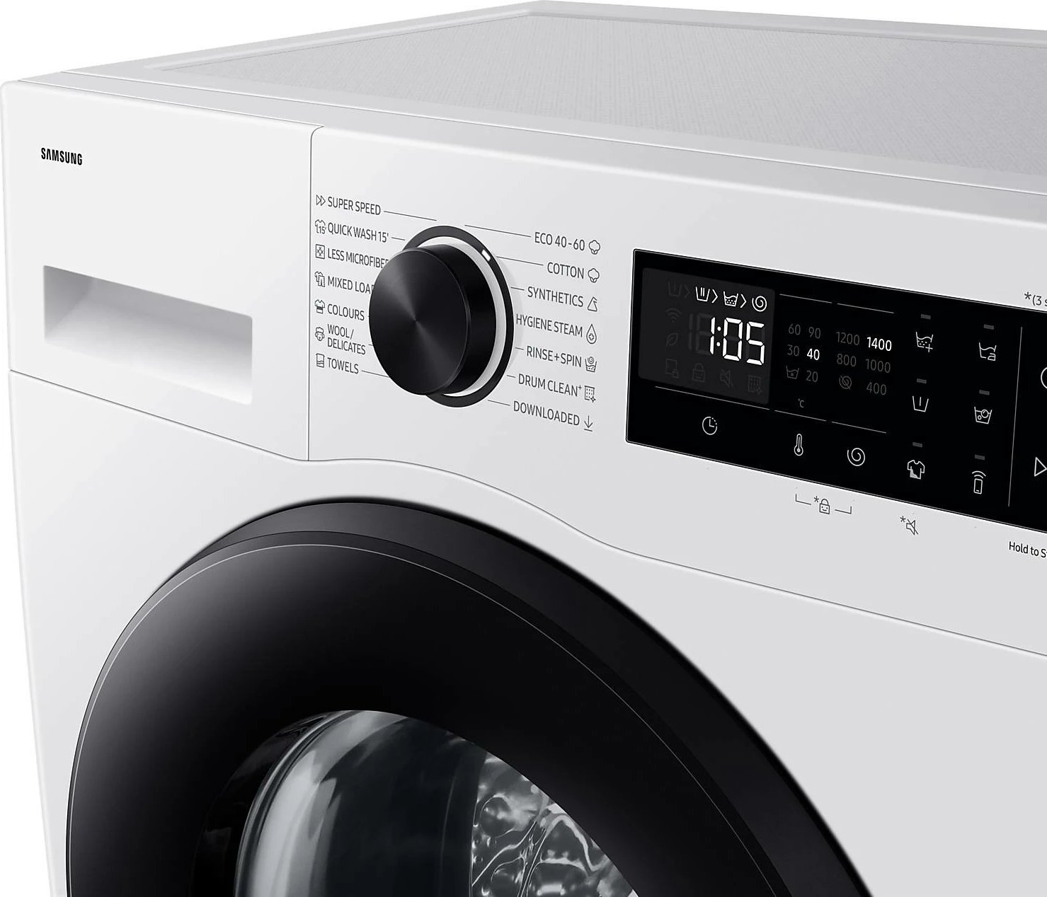 Lavatriçe, Samsung WW90DG5G34AELE, 9 kg, AI Ecobubble, Super Speed 39 min, klasa A, SmartThings, e bardhë