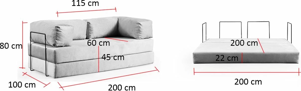 Divan-krevat 2 vende, Atelier del Sofa, Via Con, ngjyrë ecru