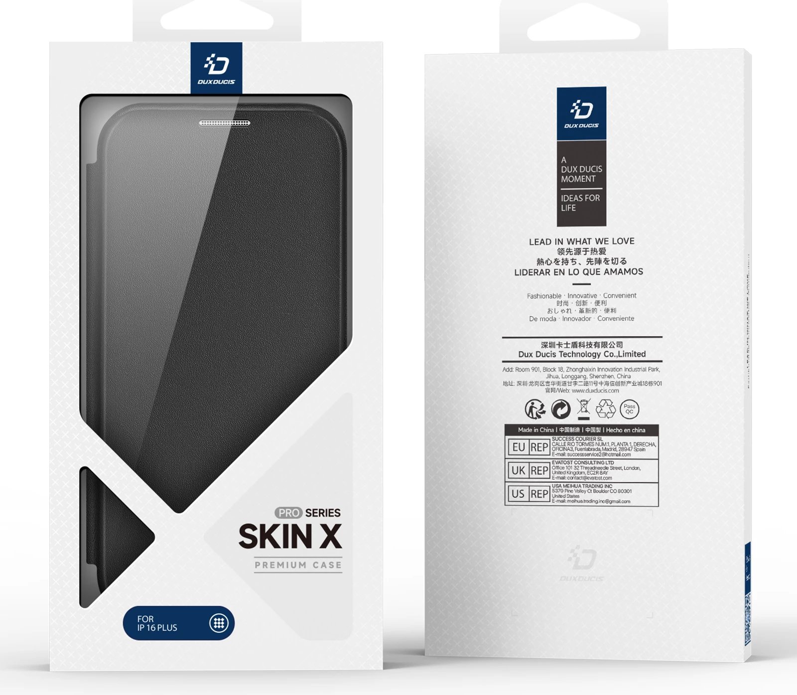 Mbështjellës Dux Ducis Skin X Pro për iPhone 16, me MagSafe, me kapak, i zi