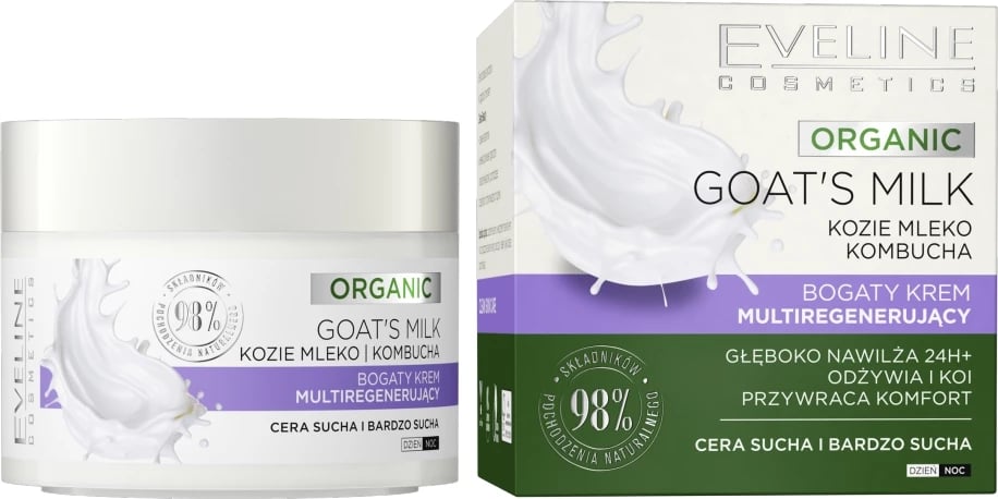 Krem për fytyrë Eveline Cosmetics Organic Goat's Milk Rich Multi-Regenerating për femra 50ml