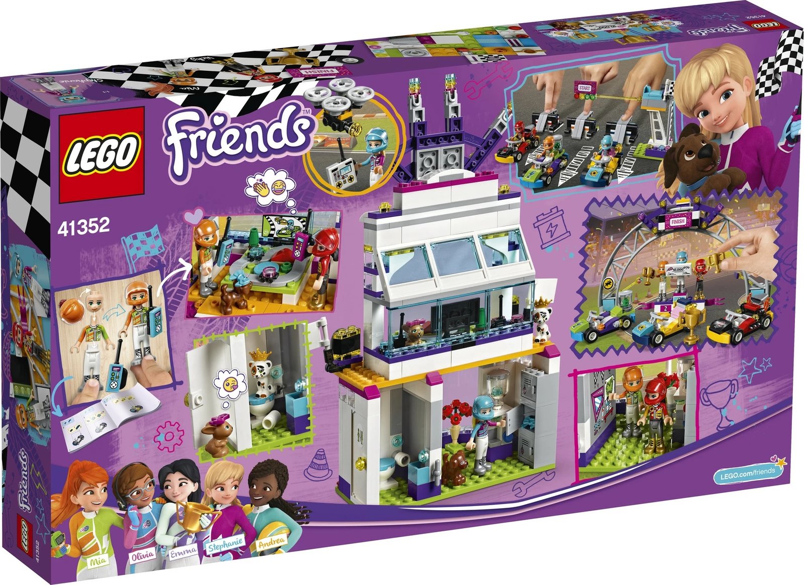 Set ndërtimi LEGO Friends The Big Race Day 41352, 648 pjesë Set ndërtimi LEGO Friends The Big Race Day 41352, 648 pjesë