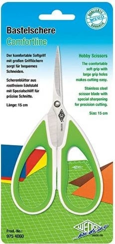 Gërshërë WEDO Comfortline 15cm, çelik, gjelbër/bardhë