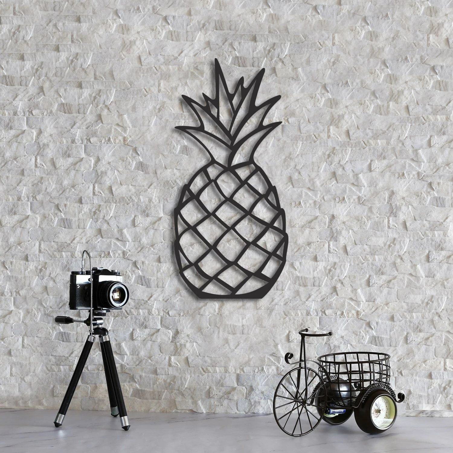 Aksesor dekorativ muri prej druri, ngjyrë e zezë, Wallity, MTK098