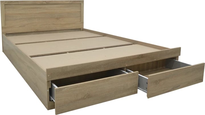 Krevat Olympus me sirtar, ngjyrë lisi e çelët, 140x200cm