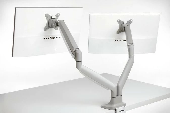 Krah monitori i dyfishtë Kensington One-Touch, 13-32", rregullim lartësie, argjendtë