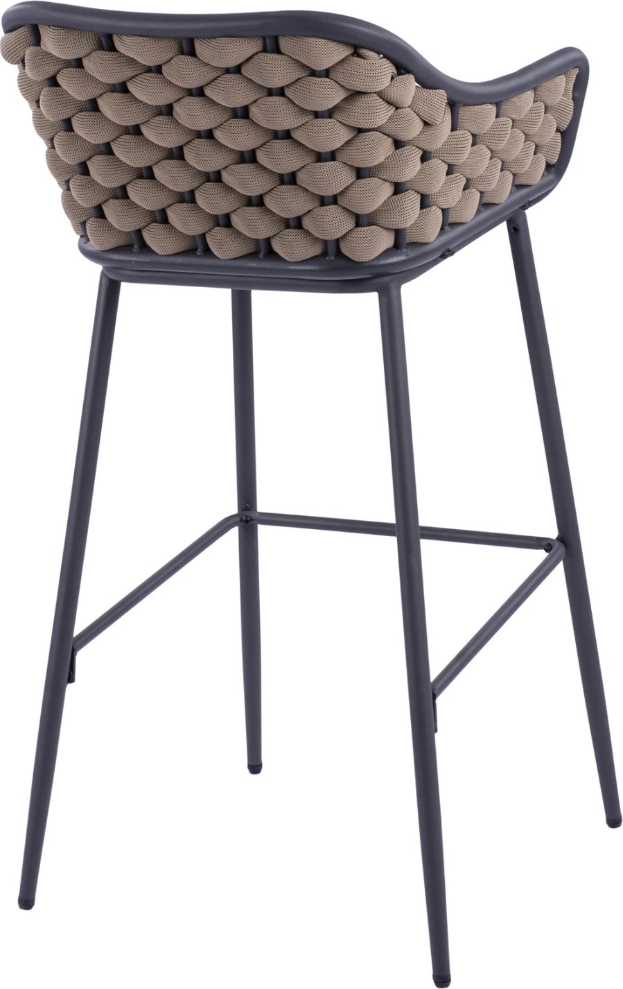 Karrige për bar me kornizë metalike dhe litar thurje bezhë FH5715 54x54x103cm